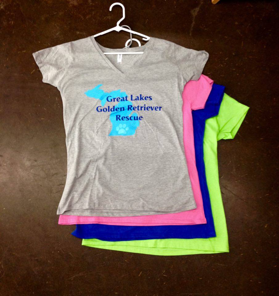 Women's Style Michigan T-Shirt - Great Lakes Golden Retriever Rescue